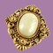 Vintage Gothic Antique Gold Cameo Pendants Large 2.25 x 2 Inch